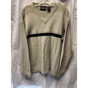 Vintage 90s Y2K Men's Extreme Gear V Neck Sweater Grunge Skater Baggy Tight Knit